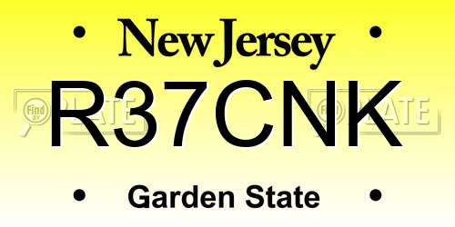 R37CNK New Jersey License Plate