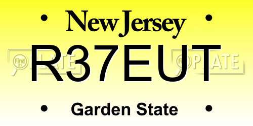 R37EUT New Jersey License Plate