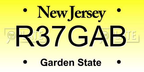 R37GAB New Jersey License Plate