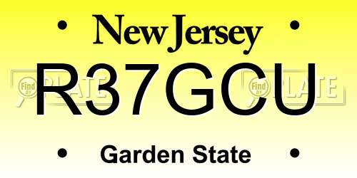 R37GCU New Jersey License Plate