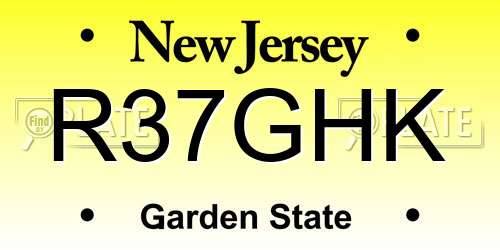 R37GHK New Jersey License Plate