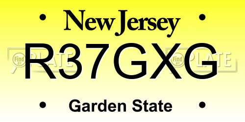 R37GXG New Jersey License Plate