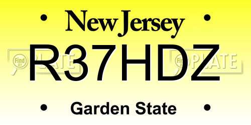 R37HDZ New Jersey License Plate