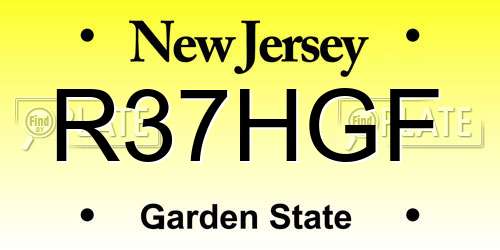 R37HGF New Jersey License Plate