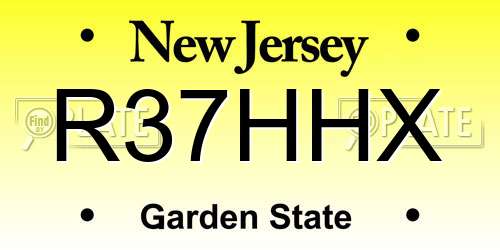 R37HHX New Jersey License Plate