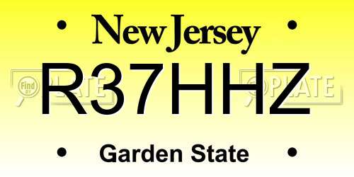 R37HHZ New Jersey License Plate