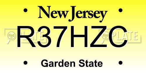 R37HZC New Jersey License Plate