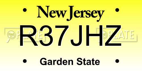 R37JHZ New Jersey License Plate
