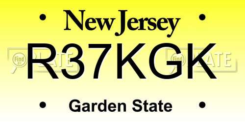 R37KGK New Jersey License Plate