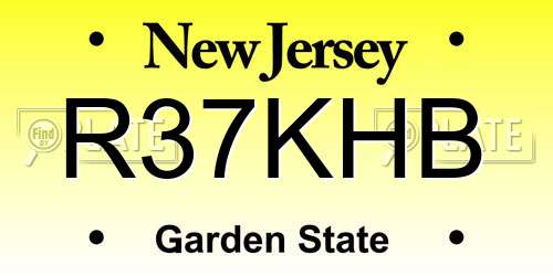 R37KHB New Jersey License Plate