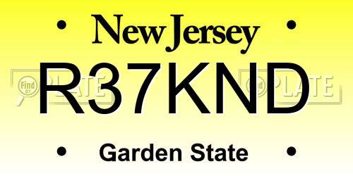 R37KND New Jersey License Plate