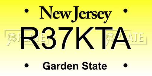 R37KTA New Jersey License Plate