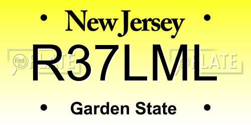 R37LML New Jersey License Plate