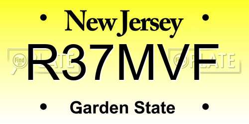R37MVF New Jersey License Plate