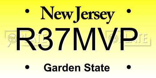 R37MVP New Jersey License Plate