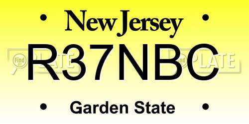 R37NBC New Jersey License Plate