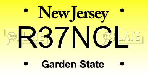 R37NCL New Jersey License Plate