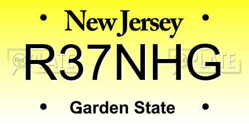 R37NHG New Jersey License Plate