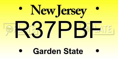 R37PBF New Jersey License Plate