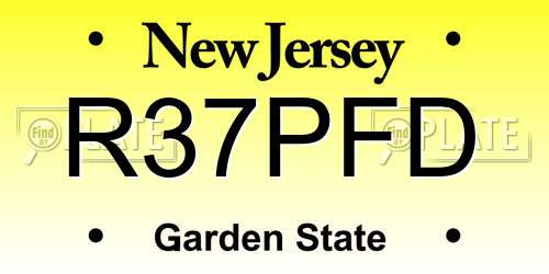 R37PFD New Jersey License Plate