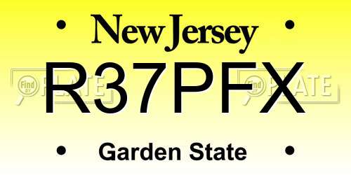 R37PFX New Jersey License Plate