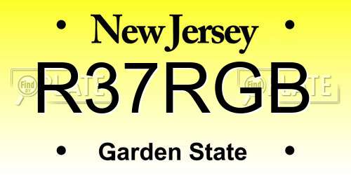 R37RGB New Jersey License Plate