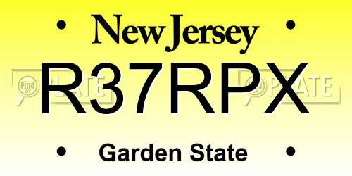 R37RPX New Jersey License Plate