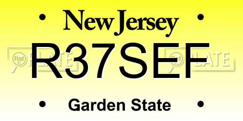 R37SEF New Jersey License Plate