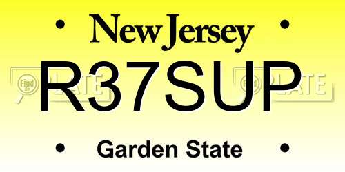 R37SUP New Jersey License Plate