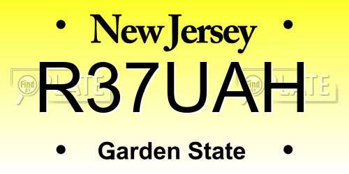 R37UAH New Jersey License Plate