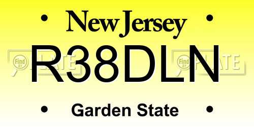 R38DLN New Jersey License Plate