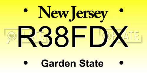 R38FDX New Jersey License Plate