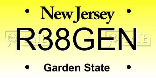R38GEN New Jersey License Plate