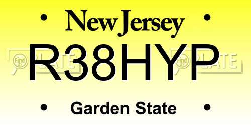 R38HYP New Jersey License Plate