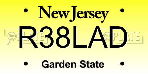 R38LAD New Jersey License Plate