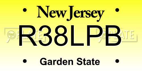 R38LPB New Jersey License Plate