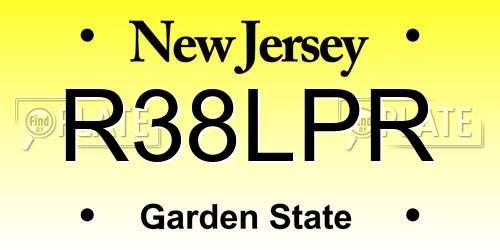 R38LPR New Jersey License Plate