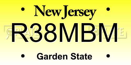 R38MBM New Jersey License Plate