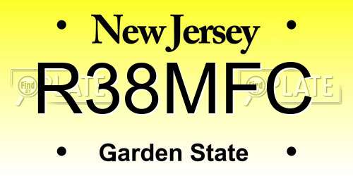 R38MFC New Jersey License Plate