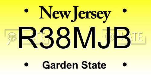 R38MJB New Jersey License Plate