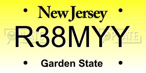 R38MYY New Jersey License Plate
