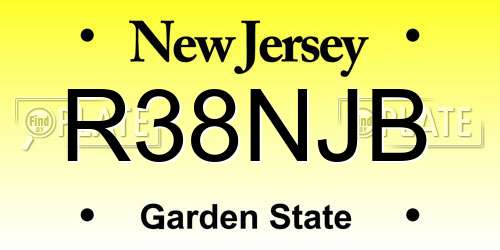 R38NJB New Jersey License Plate