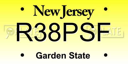 R38PSF New Jersey License Plate