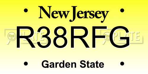 R38RFG New Jersey License Plate