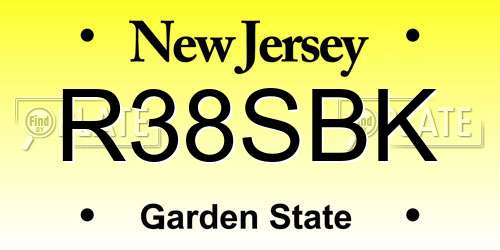 R38SBK New Jersey License Plate