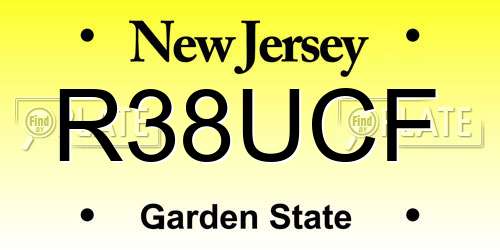 R38UCF New Jersey License Plate