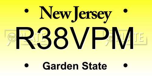 R38VPM New Jersey License Plate