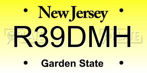 R39DMH New Jersey License Plate