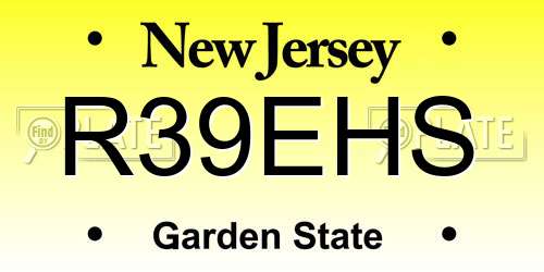 R39EHS New Jersey License Plate