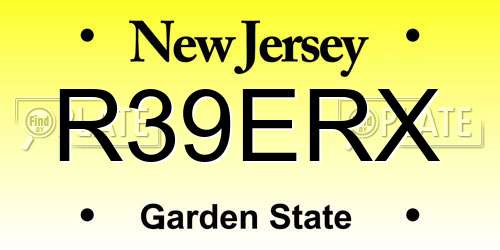 R39ERX New Jersey License Plate